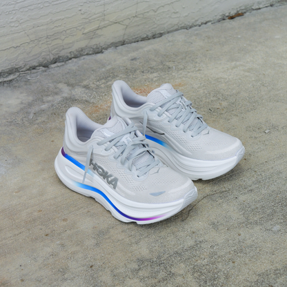Womens HOKA Bondi 9 (Cosmic grey/White)