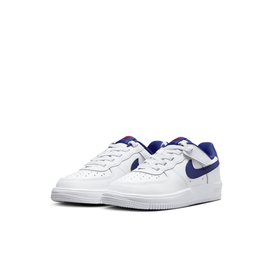 Little Kids' Nike Force 1 Low EasyOn "White Deep Royal Blue"