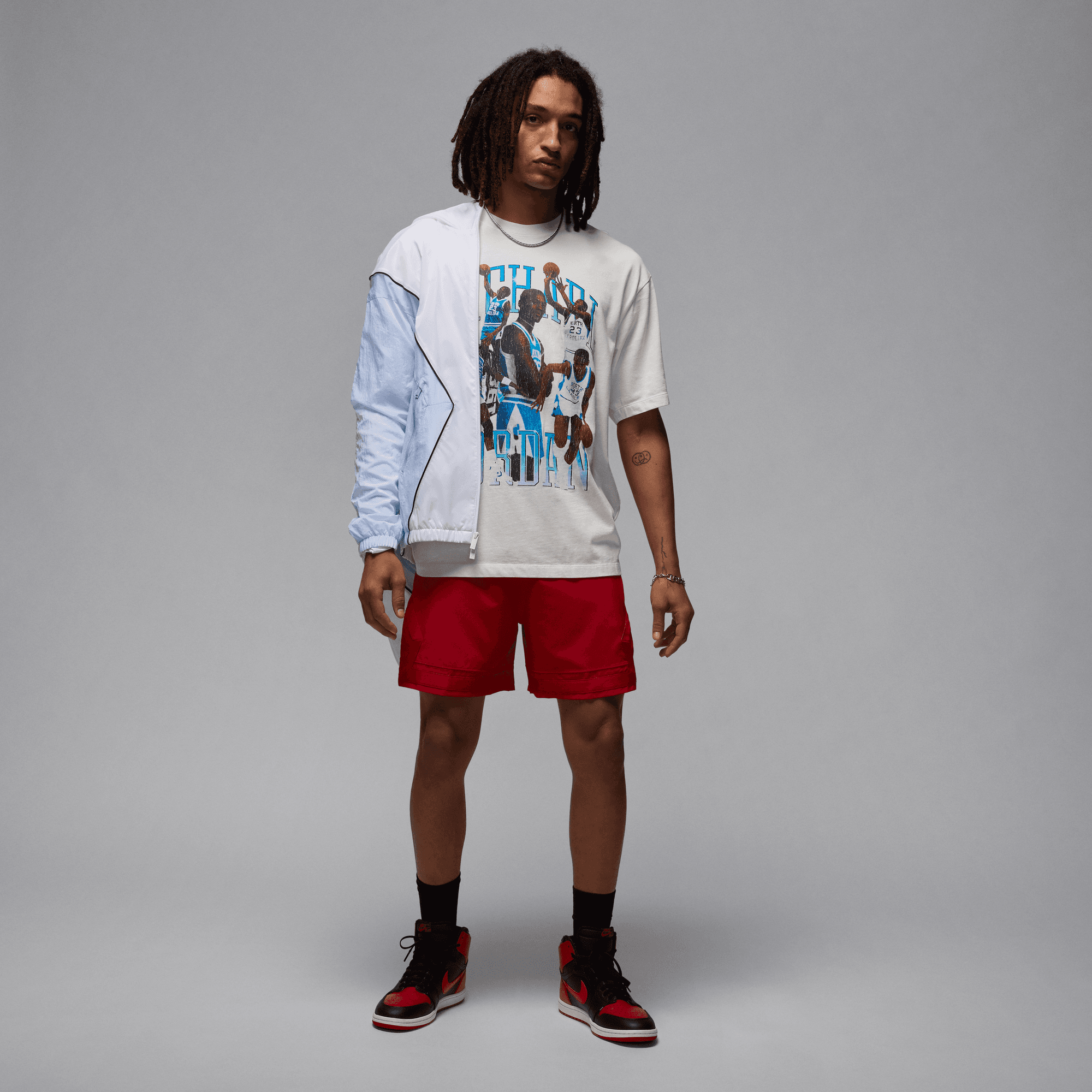 Men's Jordan Flight Essential Oversize Graphic Crew T-Shirt "Sail Black"