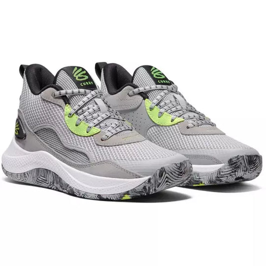 Big Kids' Under Amour Curry 3Z 24 Suede Basketball Shoes "Halo Grey"