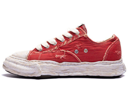 Maison Mihara Yasuhiro "PETERSON23" OG Sole Ripped Overdye Canvas in Red