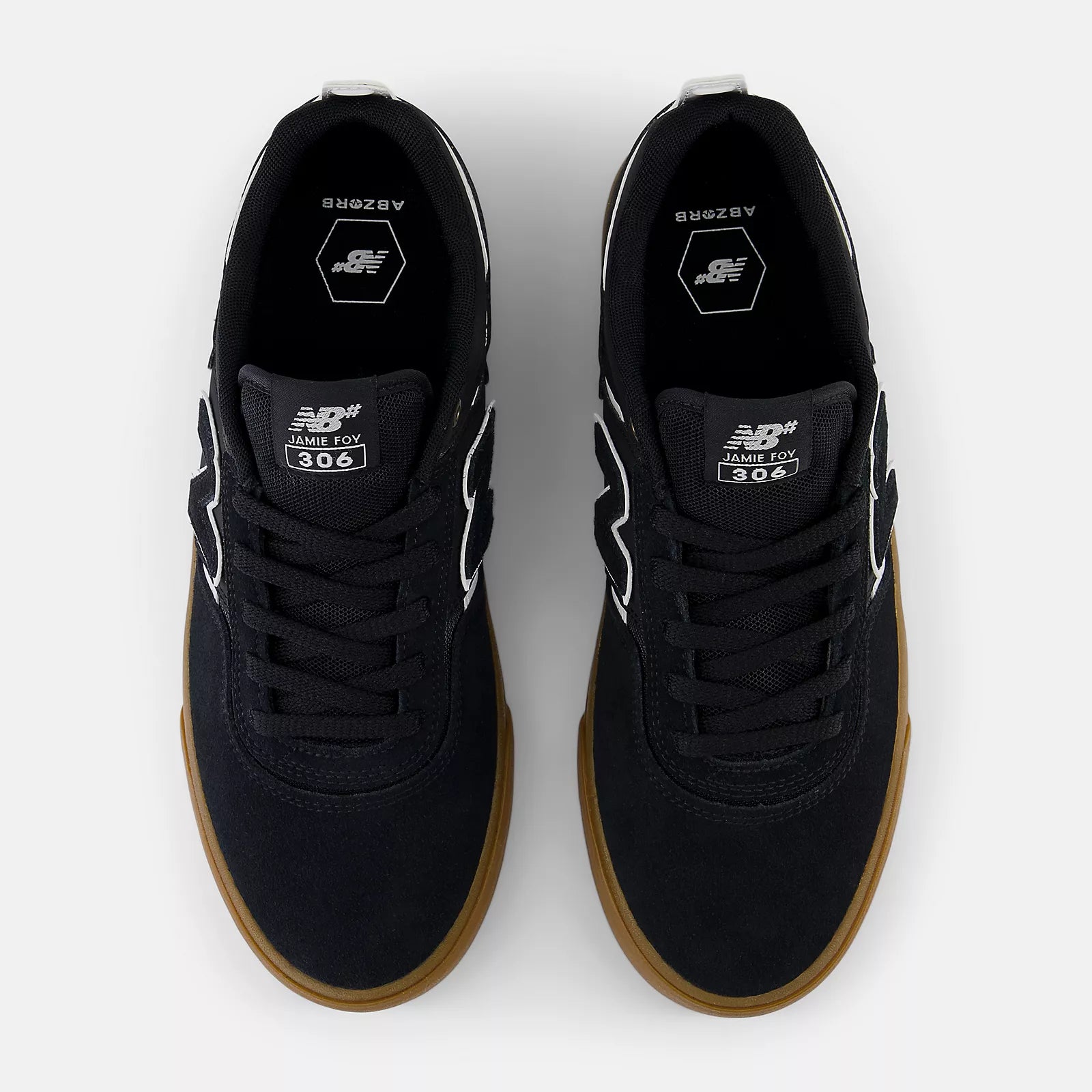 New Balance Numeric 306 Jamie Foy Black/White/Gum Shoes (NM306ZUC)