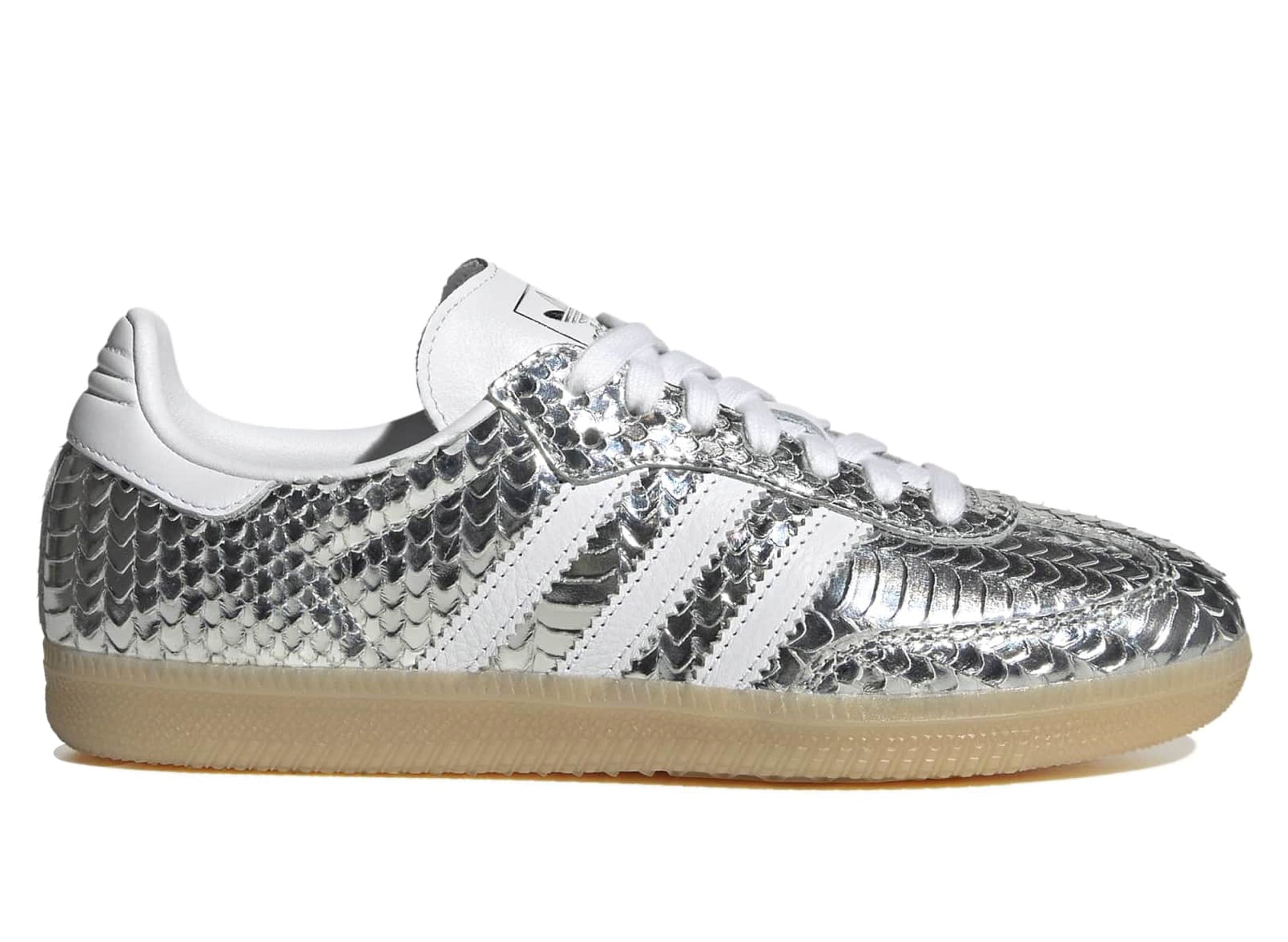 Women's Adidas Samba OG in Silver Metallic / White