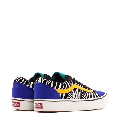 Vans UA ComfyCush Old Skool Zebra Tidepool Surf The Web Women VN0A3WMAVWT